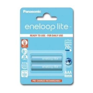 Set acumulatori Panasonic Eneloop Ni-MH 2x AAA(R3) 550mA lite Power 2buc BK-4LCCE/2BE