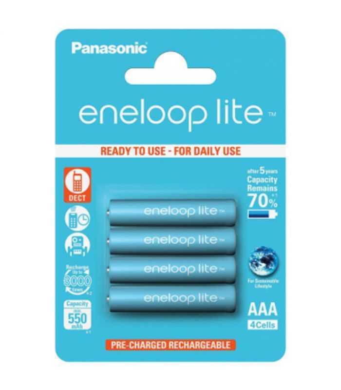 Set acumulatori Panasonic Eneloop Ni-MH 4x AAA(R3) 550mA lite Power 4buc BK-4LCCE/4BE