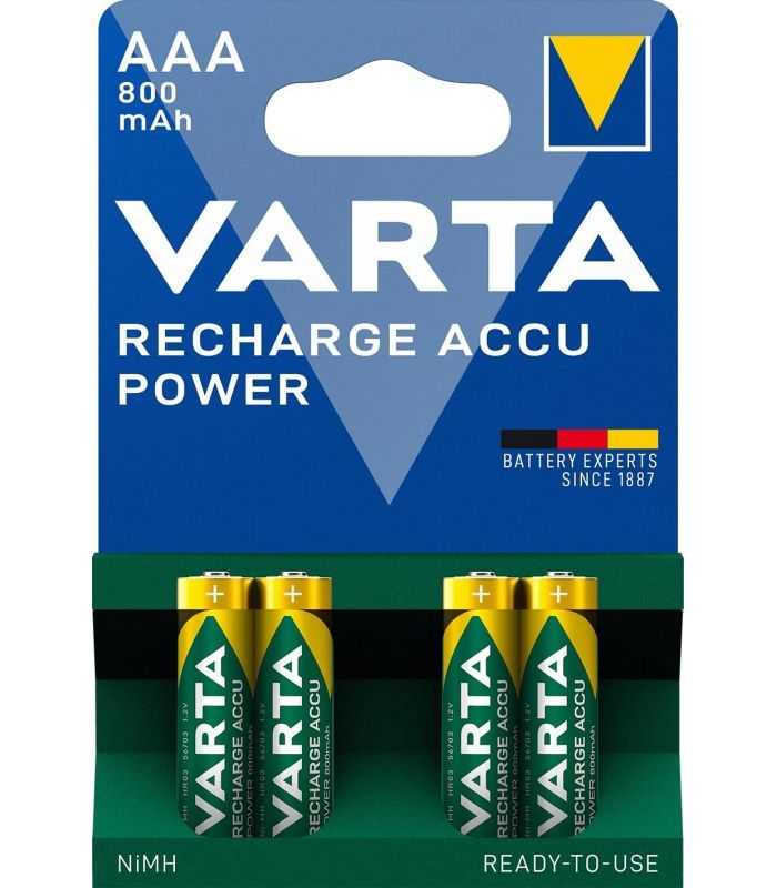 Set acumulatori R3 AAA 800mAh Ready2Use 4buc/blister 56703 Varta