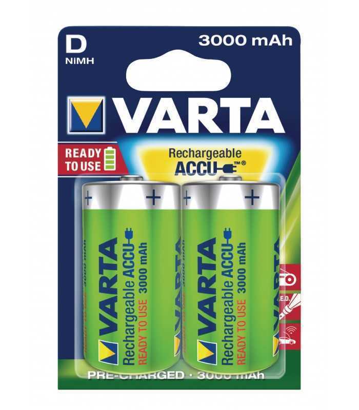Set acumulatori Varta Ni-Mh D R20 1.2V 3000mAh Ready to use 2buc