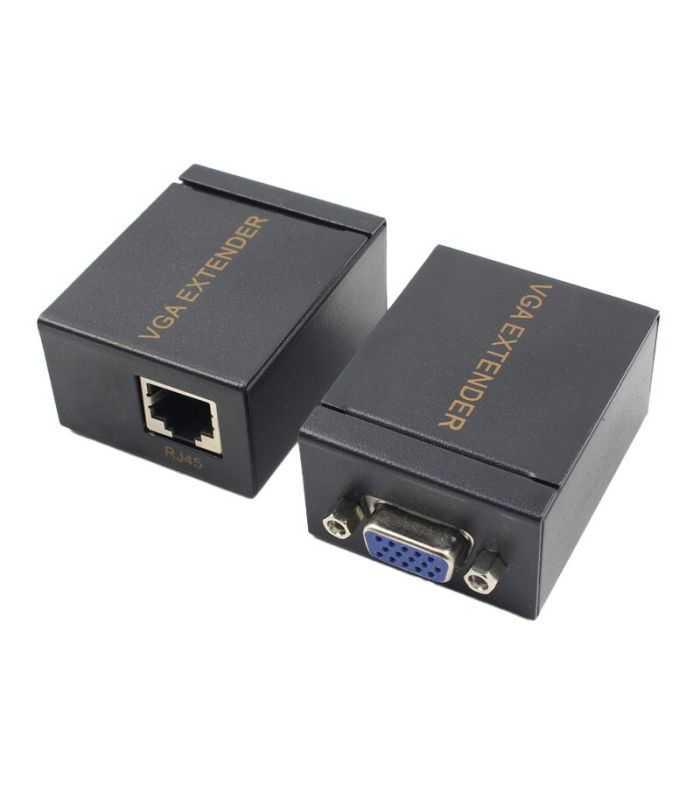 Set adaptor prelungire VGA prin RJ45 CAT5/6/7 maxim 60m 1080P 2buc/set