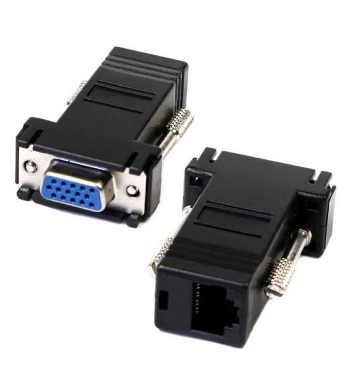 Set Adaptor Vga Mama La Vga Mama Prin Cablu Rj45 2buc Maxim 20m