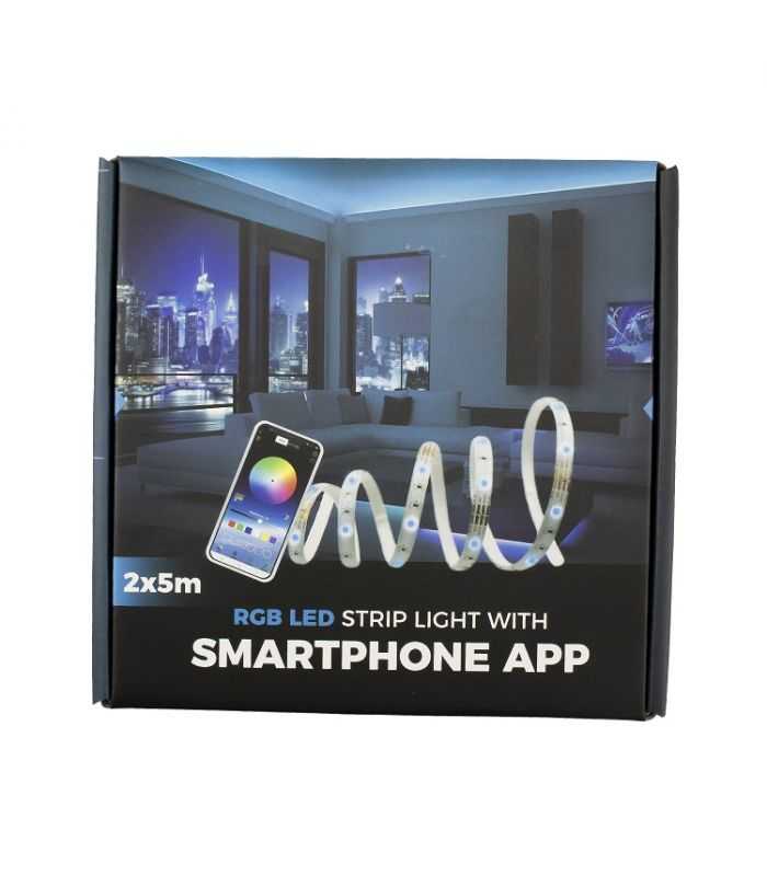 set banda led 30 m rgb smart 2x5m ip65 72w m 36w sunshine 7