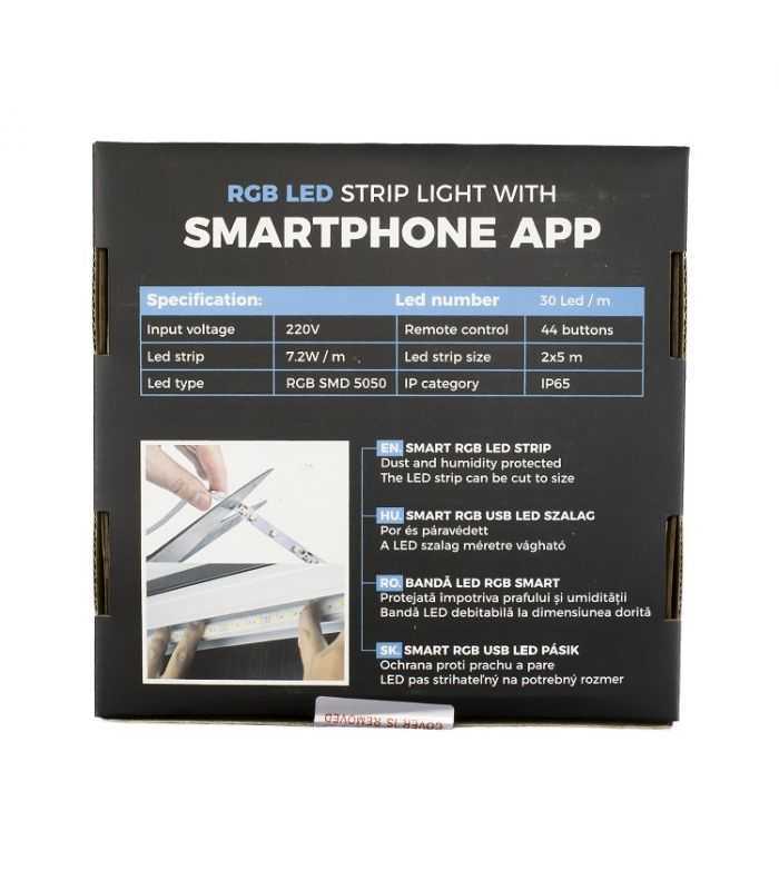 set banda led 30 m rgb smart 2x5m ip65 72w m 36w sunshine 8