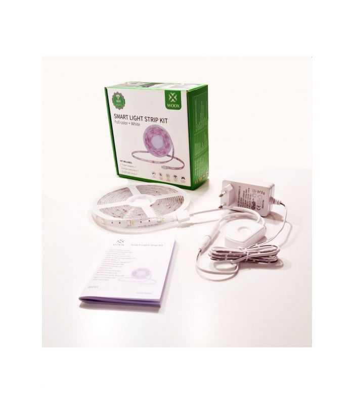 set banda led smart wifi woox r5093 5m rgb color alb cald 24w 150buc x 016w 4