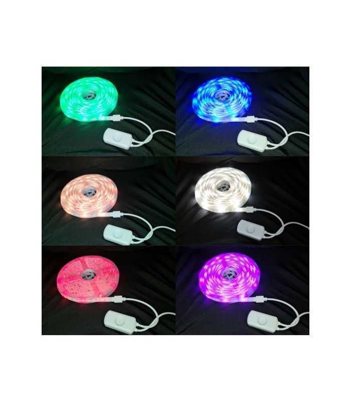 set banda led smart wifi woox r5093 5m rgb color alb cald 24w 150buc x 016w 5