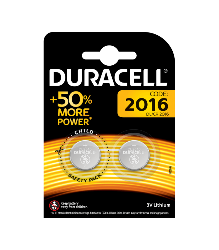 Set Baterii DURACELL CR2016 3V LITIU 20x1.6mm 2buc