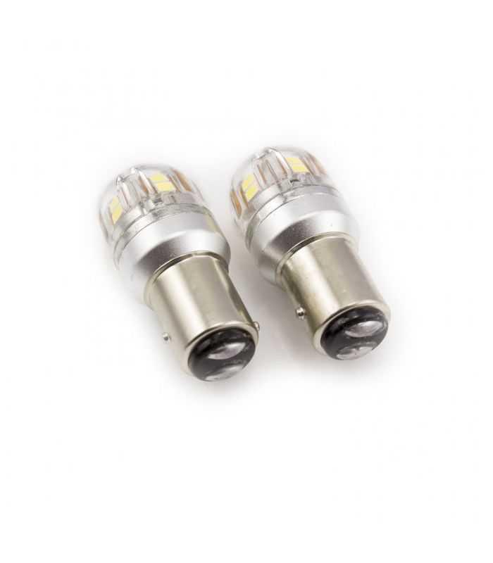 Set becuri LED auto frana P21/5W BA15D dublu filament 12-24V 880lm 15x2835SMD alb Canbus CARGUARD 2buc