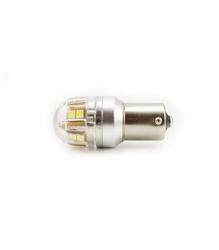 set becuri led auto p21w ba15s 12 24v 15x2835smd 880lm alb canbus carguard 2buc 2