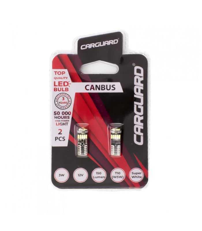Set becuri LED auto W5W T10 3W 6500K 150lm 12V pentru interior/portbagaj CARGUARD 7 set becuri led auto w5w t10 3w 6500k 150lm 12v pentru interior portbagaj carguard 3