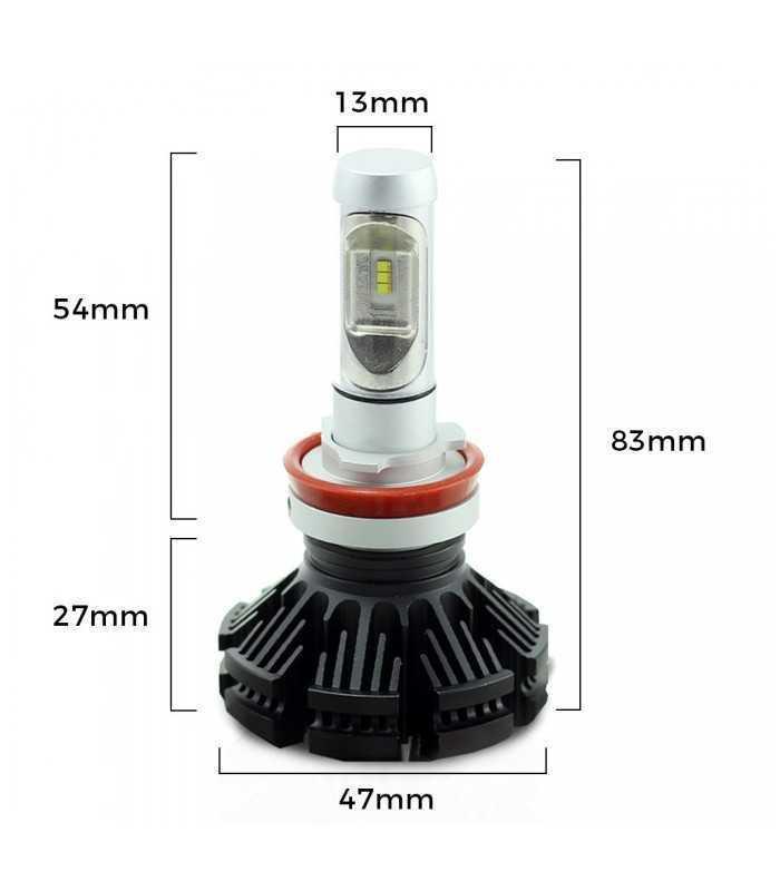 set becuri led h11 400lm 6000k 12 24v 2buc carguard 2