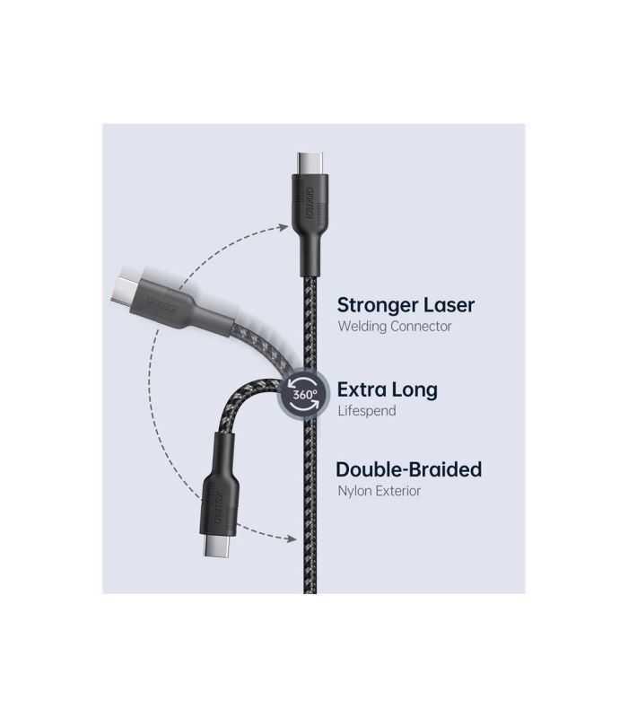 Set Cabluri Usb Type C Usb Type C 100w 3buc 12m 2x 2m Negru Choetech Mix00108 Choetech