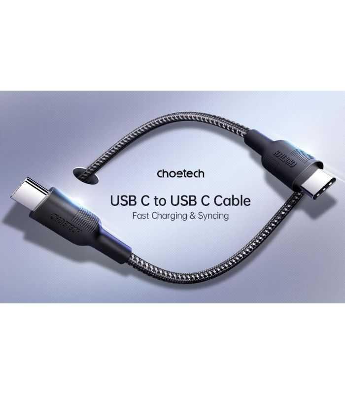 Set Cabluri Usb Type C Usb Type C 100w 3buc 12m 2x 2m Negru Choetech Mix00108 Choetech