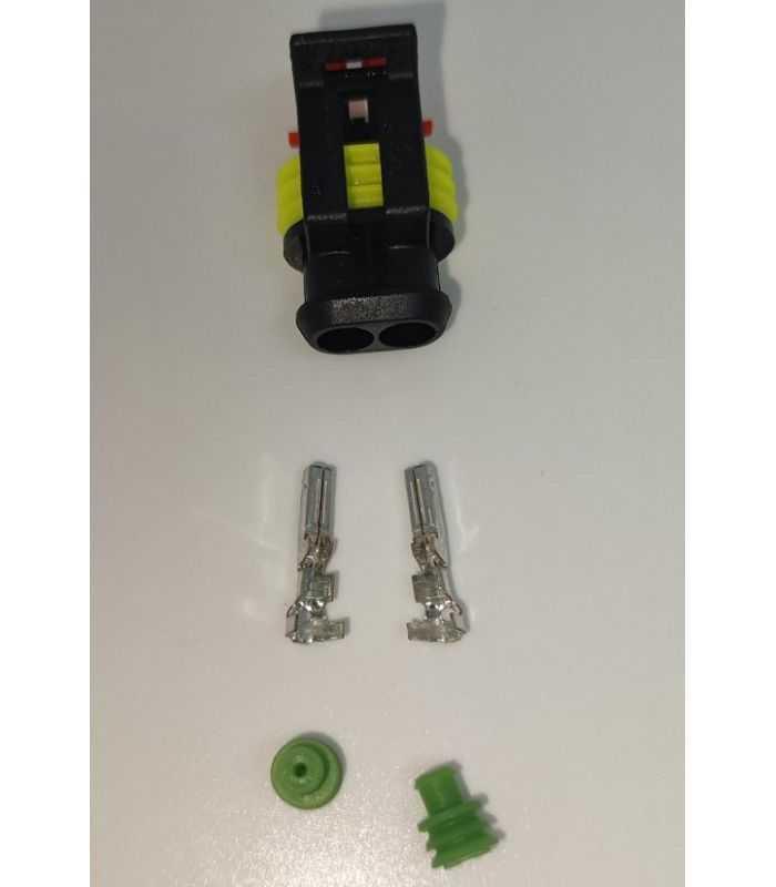 Set conector cablu Superseal 1.5 mama mufa 2 pin 2 pini inclusi + 2 garnituri incluse IP67 TE Connectivity 282080-1-SET-F