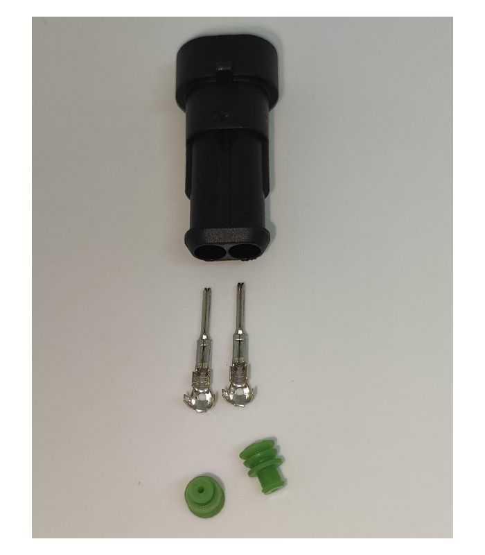 Set conector cablu Superseal 1.5 tata mufa 2 pin 2 pini inclusi + 2 garnituri incluse IP67 TE Connectivity 282104-1-SET-M