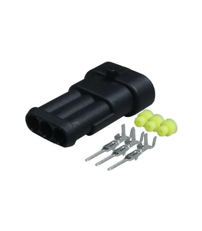 Set Conector Cablu Superseal 15 Tata Mufa 3 Pin 3 Pini Inclusi 3 Garnituri Incluse Ip67 Te Connectivity 282105 1 Set M
