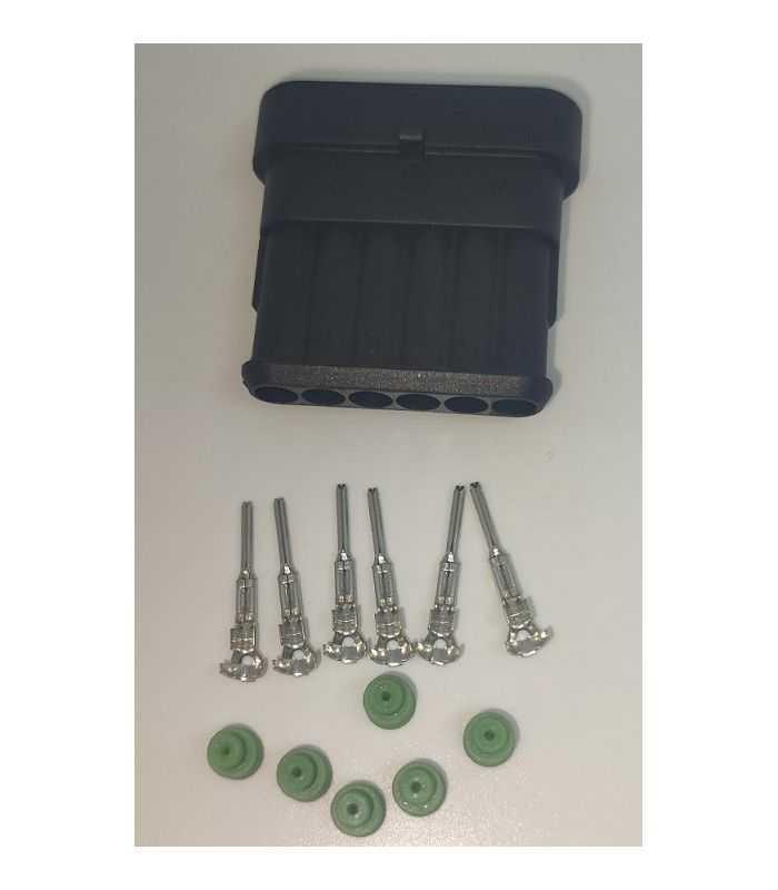 Set conector cablu Superseal 1.5 tata mufa 6 pin 6 pini inclusi + 6 garnituri incluse IP67 TE Connectivity 282108-1-SET-M