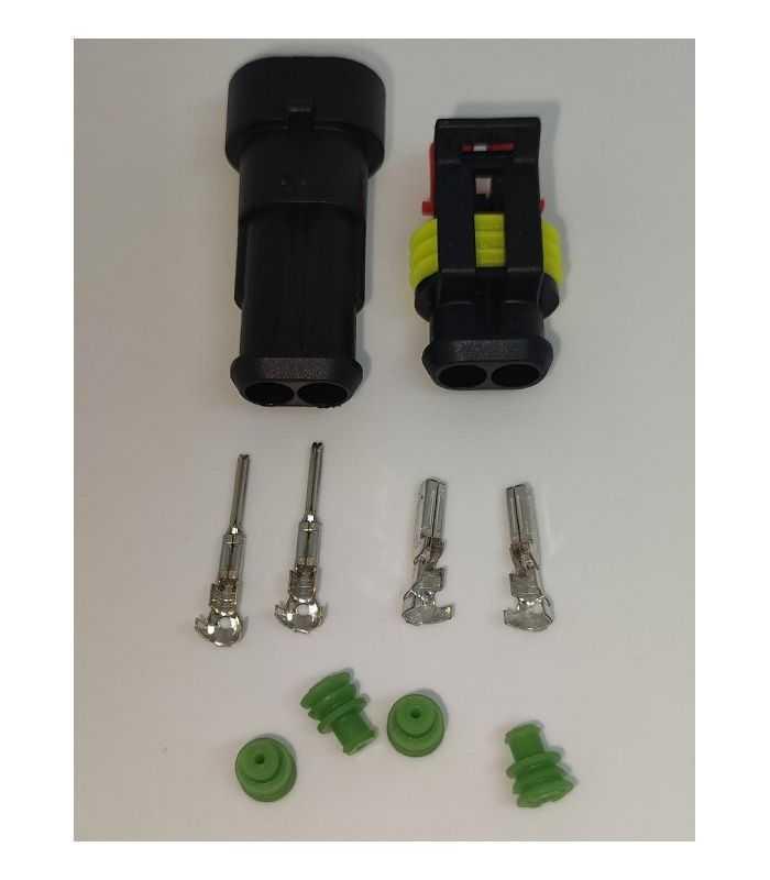 Set conectori cablu Superseal 1.5 tata-mama mufa 2 pin +4 pini inclusi + 4 garnituri incluse IP67 TE Connectivity 282104-1-SET-M