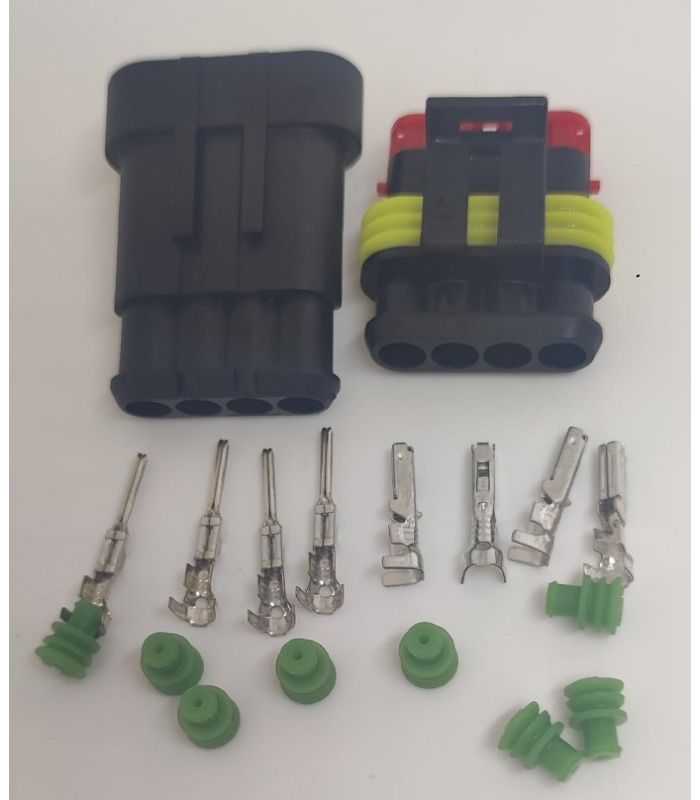 Set Conectori Cablu Superseal 15 Tata Mama Mufa 4 Pin 8 Pini Inclusi 8 Garnituri Incluse Ip67 Te Connectivity 282106 1 Set M