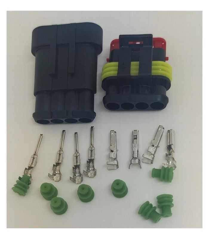 Set conectori cablu Superseal 1.5 tata-mama mufa 4 pin +8 pini inclusi + 8 garnituri incluse IP67 TE Connectivity 282106-1-SET-M