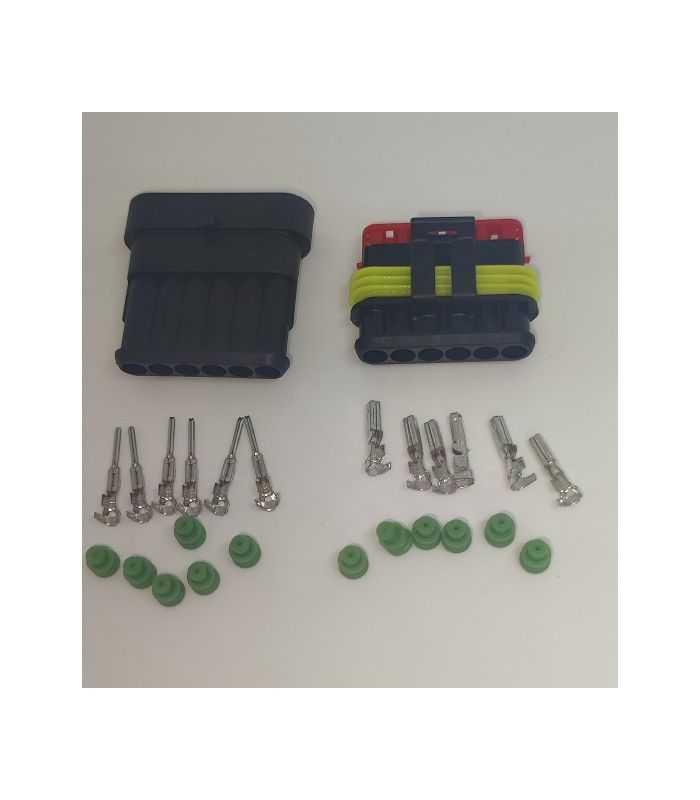 Set conectori cablu Superseal 1.5 tata-mama mufa 6 pin +12 pini inclusi + 12 garnituri incluse IP67 TE Connectivity 282108-1-SET