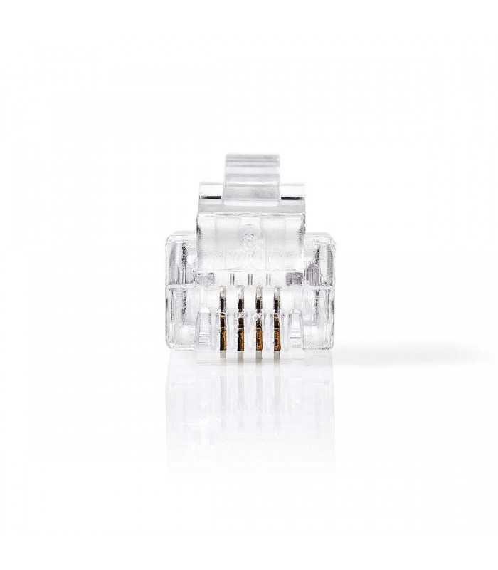 set conectori rj11 tata transparent 10buc nedis 1