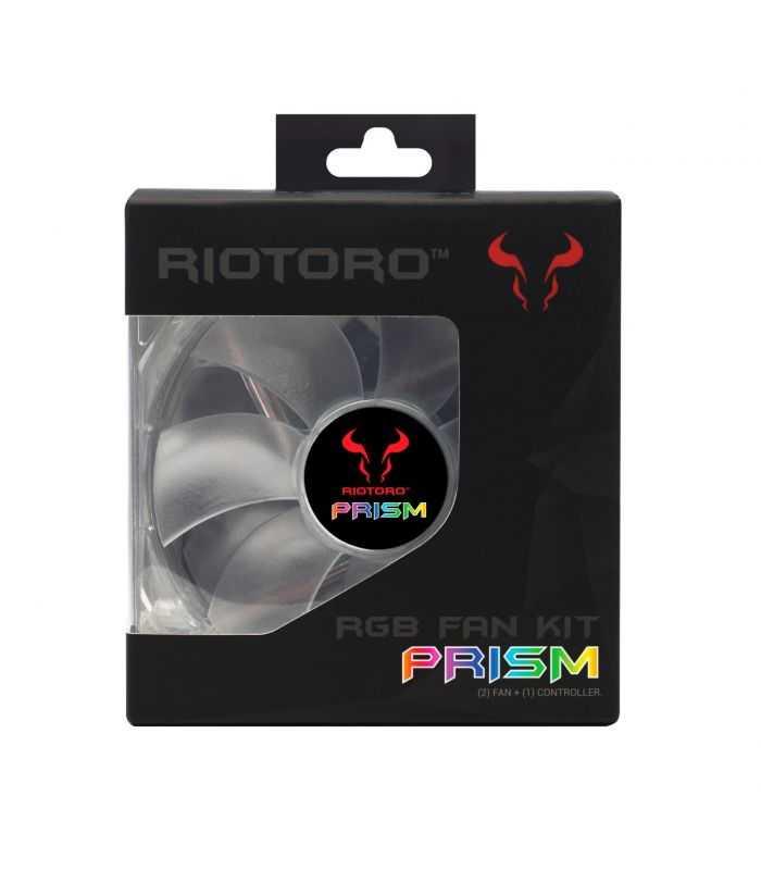 Set Controller 2 Ventilatoare Riotoro Prism 120mm Iluminare Rgb Frgb256 168x