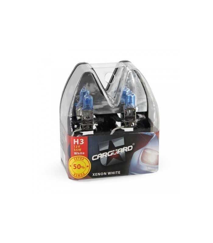 set de 2 becuri halogen h3 55w 50 alb xenon 12v carguard 1
