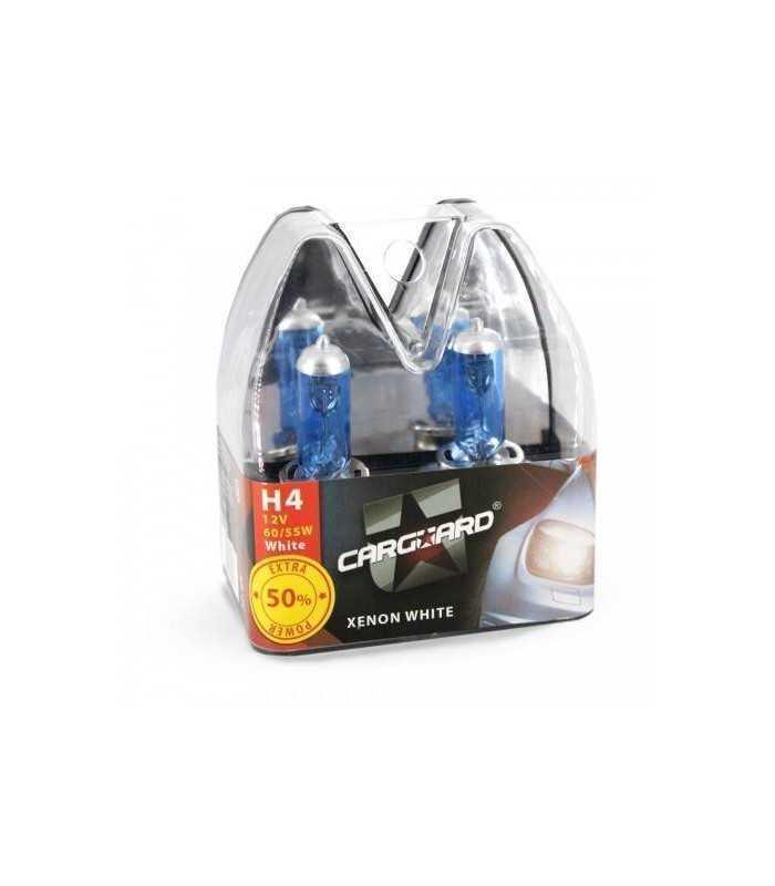 set de 2 becuri halogen h4 55w 50 alb xenon 12v carguard 1