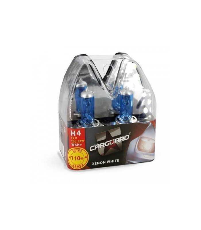 set de 2 becuri halogen h4 90w 110 intensitate alb xenon 12v carguard 1