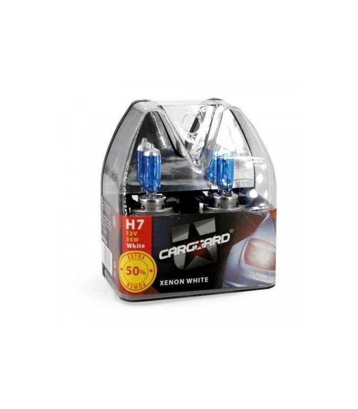 set de 2 becuri halogen h7 55w 50 alb xenon 12v carguard 1