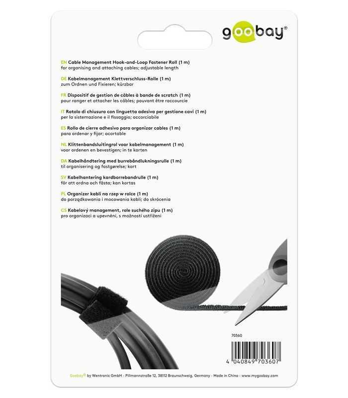 set de gestionare fixare cabluri 1m negru goobay 5