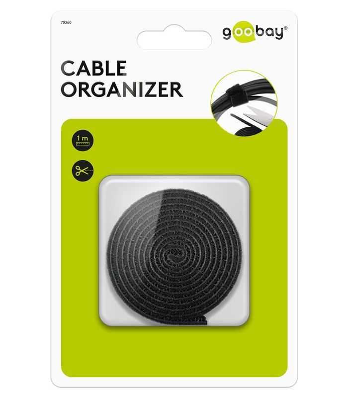 Set de gestionare fixare cabluri 1m negru Goobay