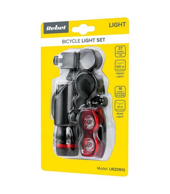 set far led 1w si stop led 2x05w pentru bicicleta pe baterii 2x aaa 3x aaa rebel 1