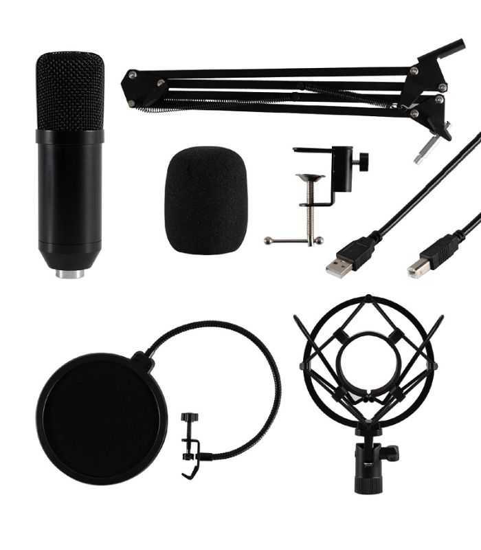 Set Microfon Usb Cu Suport Reglabil Cu Amortizor Soc Sal