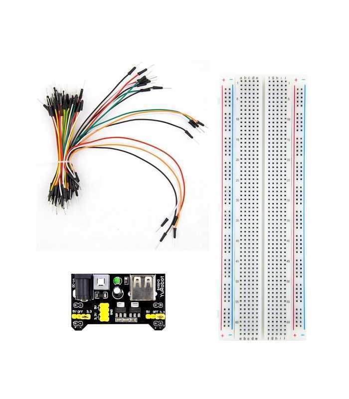 Set placa test breadboard 830 16.5x5.5x0.85cm +Set cabluri breadboard si alimentat