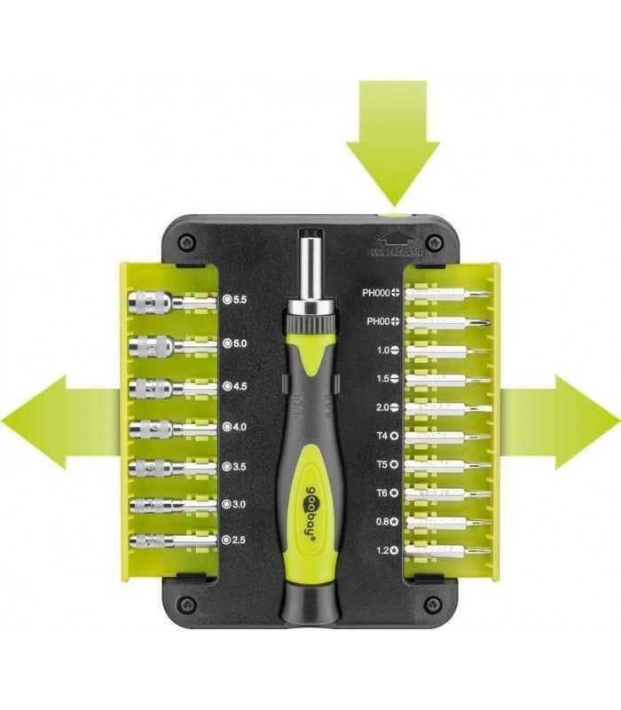 set surubelnita 17biti crv 3x capete plane 1mm 15mm 2mm 2x phillips ph000 ph00 3x torx t4 t5 t6 2x stele star 08 12 7x hexago 3