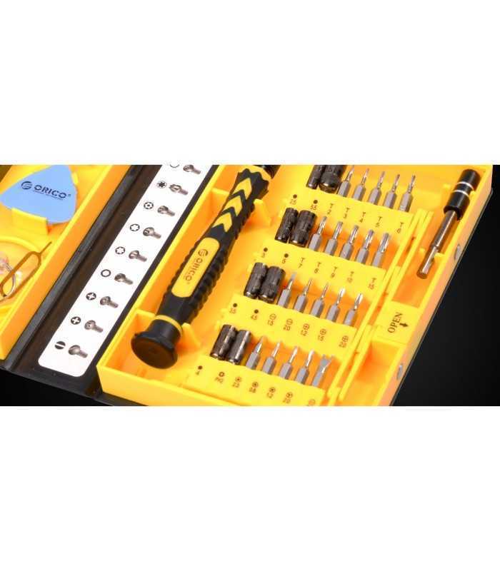 set surubelnita 28 capete otel s2 si un maner st2 orico 7