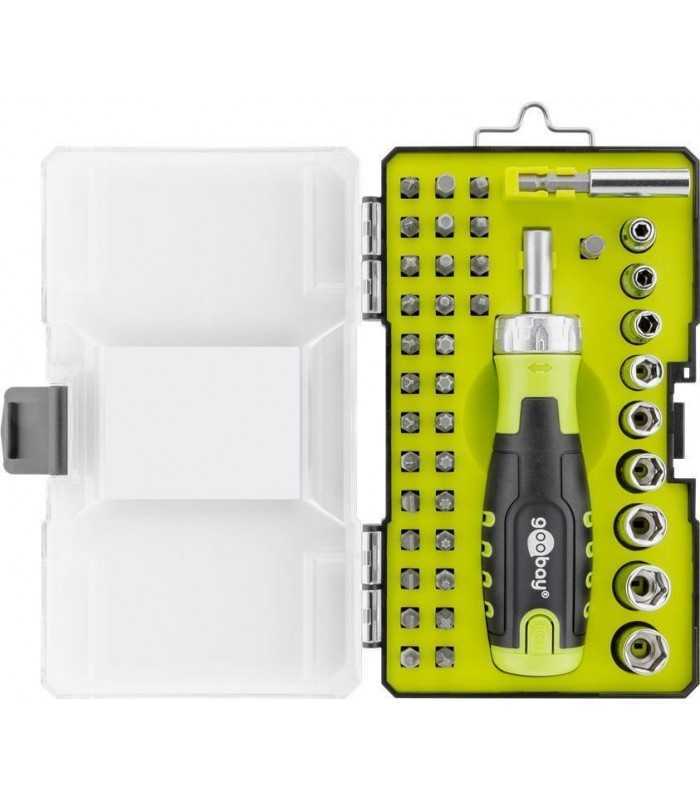 set surubelnita cu 30biti si 9 tubulare crv goobay 5