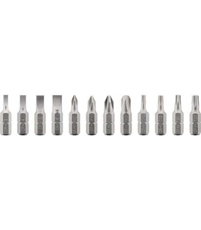 set surubelnita cu clichet 12biti crv 4x phillips ph0 ph1 ph2 ph3 capete plane 4x 3mm 4mm 5mm 6mm 4x torx t10 t15 t20 t25 goobay 3