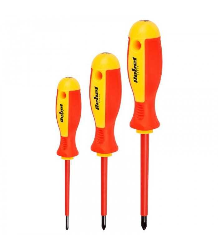 set surubelnite izolate 1000v 7buc rebel 2