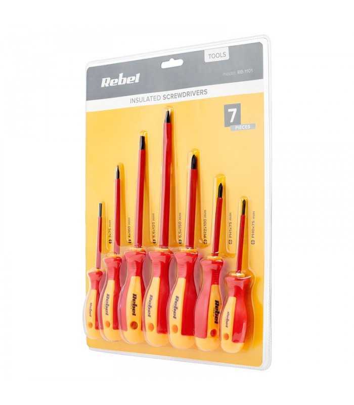 set surubelnite izolate 1000v 7buc rebel 3