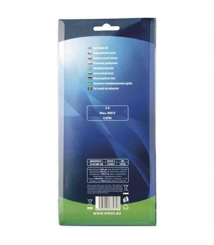 set tester multimetru 095m negru rosu 1a max 30v 60v interschimbabile emos s4001n 2