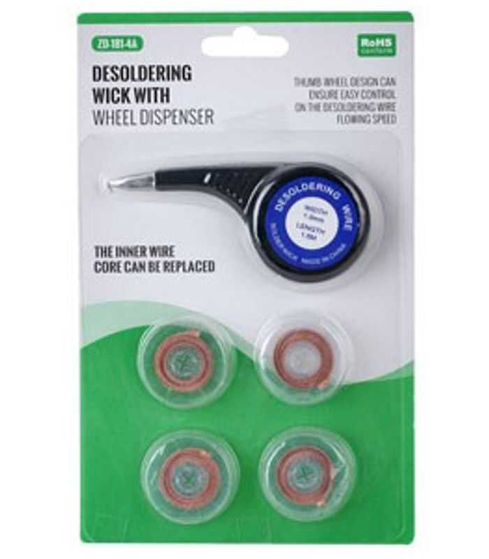 Set Tresa Cupru Pentru Decositorit Desoldering Wick Zd 181 4a 20mm X 15m