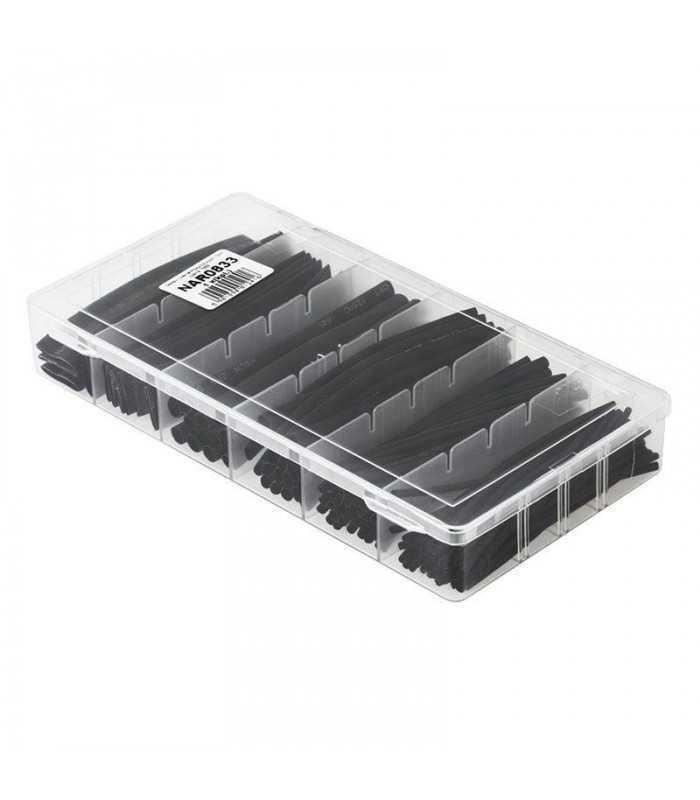 Set tuburi termocontractabile negre 100buc 100mm 1.5mm 2.5mm 4mm 6mm 10mm 13mm