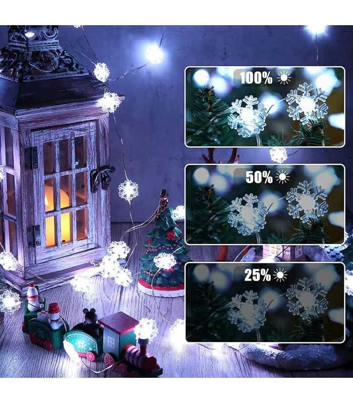 Sir De Lumina Inteligenta Fulg De Zapada Usb 20 Led Micro Rgbic 16 Milioane De Culori 2m Ip55 Wi Fi Bluetooth 50