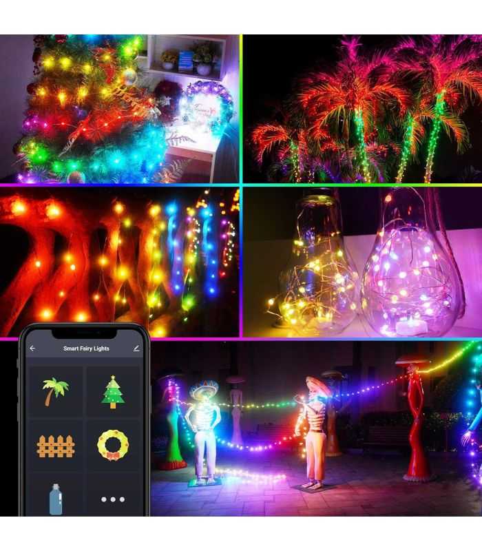 Sir De Lumina Inteligenta Usb 50 Led Rgbic 16 Milioane De Culori 5m Ip65 Wi Fi Bluetooth 50