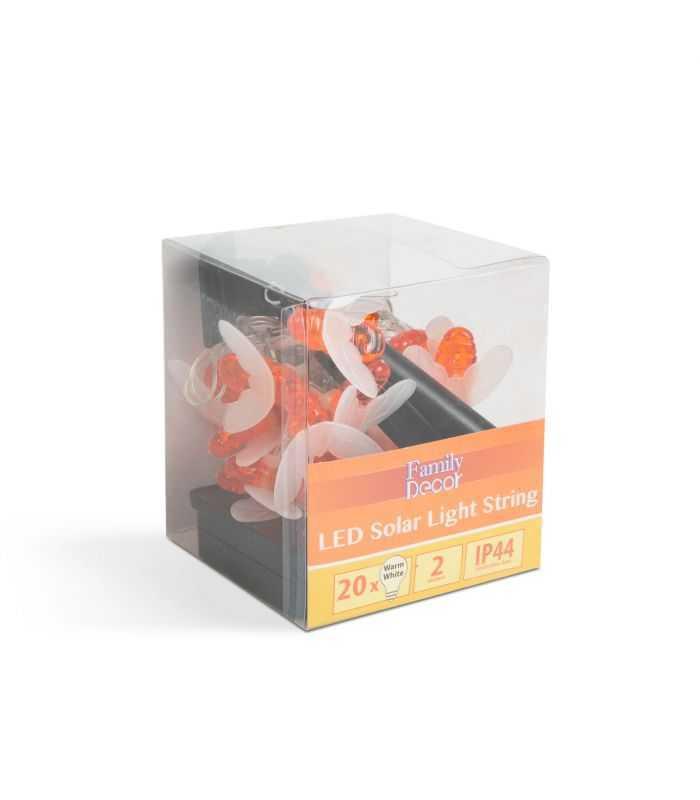 sir de lumina solara ip44 led albina 23m 20 led alb cald 2