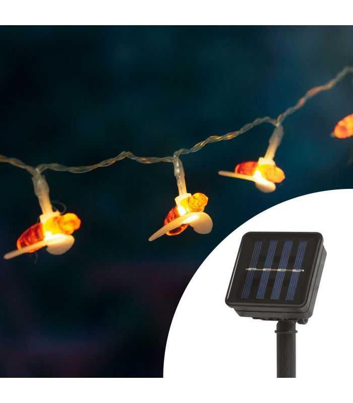 Sir de lumina solara IP44 LED albina 2.3m 20 LED alb cald