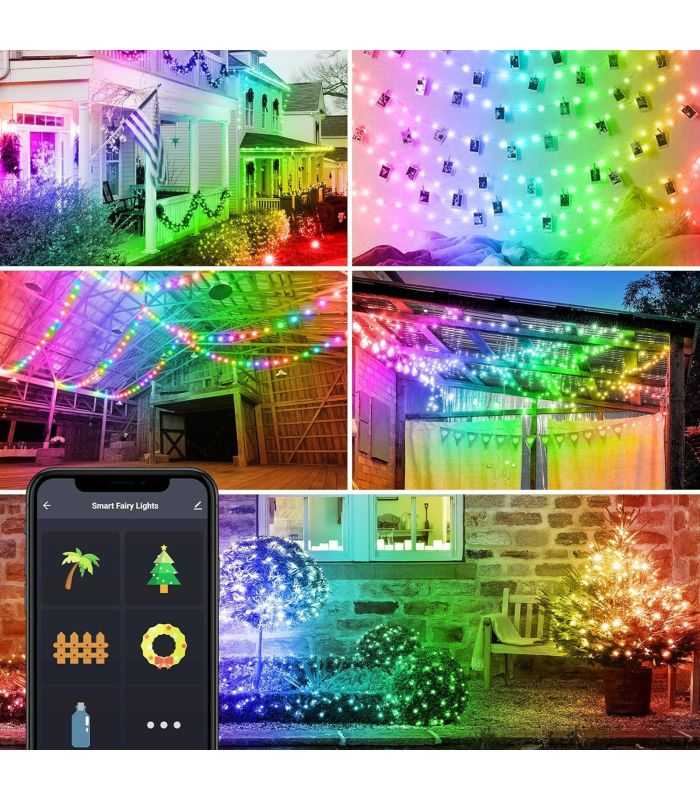 Sir De Lumini Inteligente Wi Fi Usb 33 Led Micro Rgbic 16 Milioane De Culori 5m Ip44 Bluetooth 50